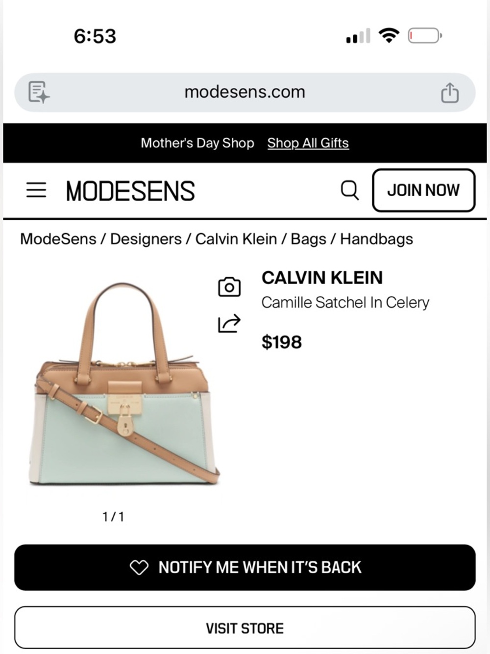 Calvin Klein Camille Lock Satchel Beige/Mint Green - Picture 16 of 16